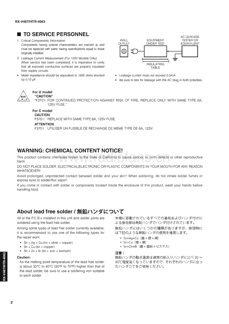 Yamaha-RXV-467-Service-Manual电路原理图.pdf_第2页
