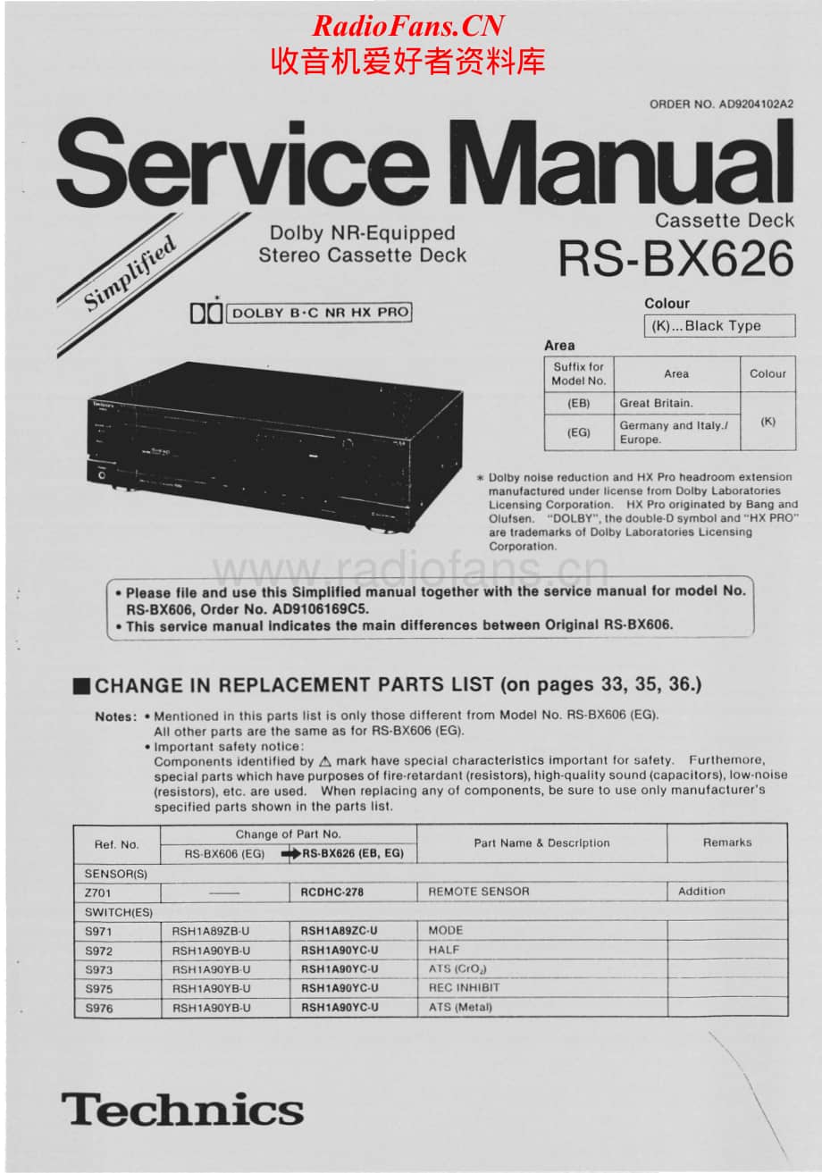 Technics-RSBX-626-Service-Manual电路原理图.pdf_第1页
