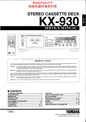 Yamaha-KX-930-Service-Manual电路原理图.pdf