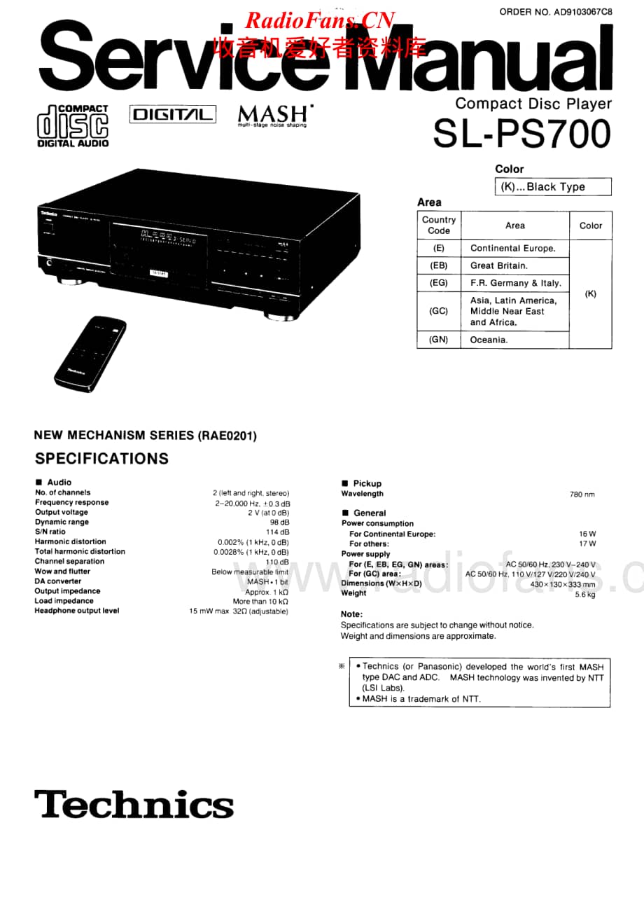 Technics-SLPS-700-Service-Manual电路原理图.pdf_第1页