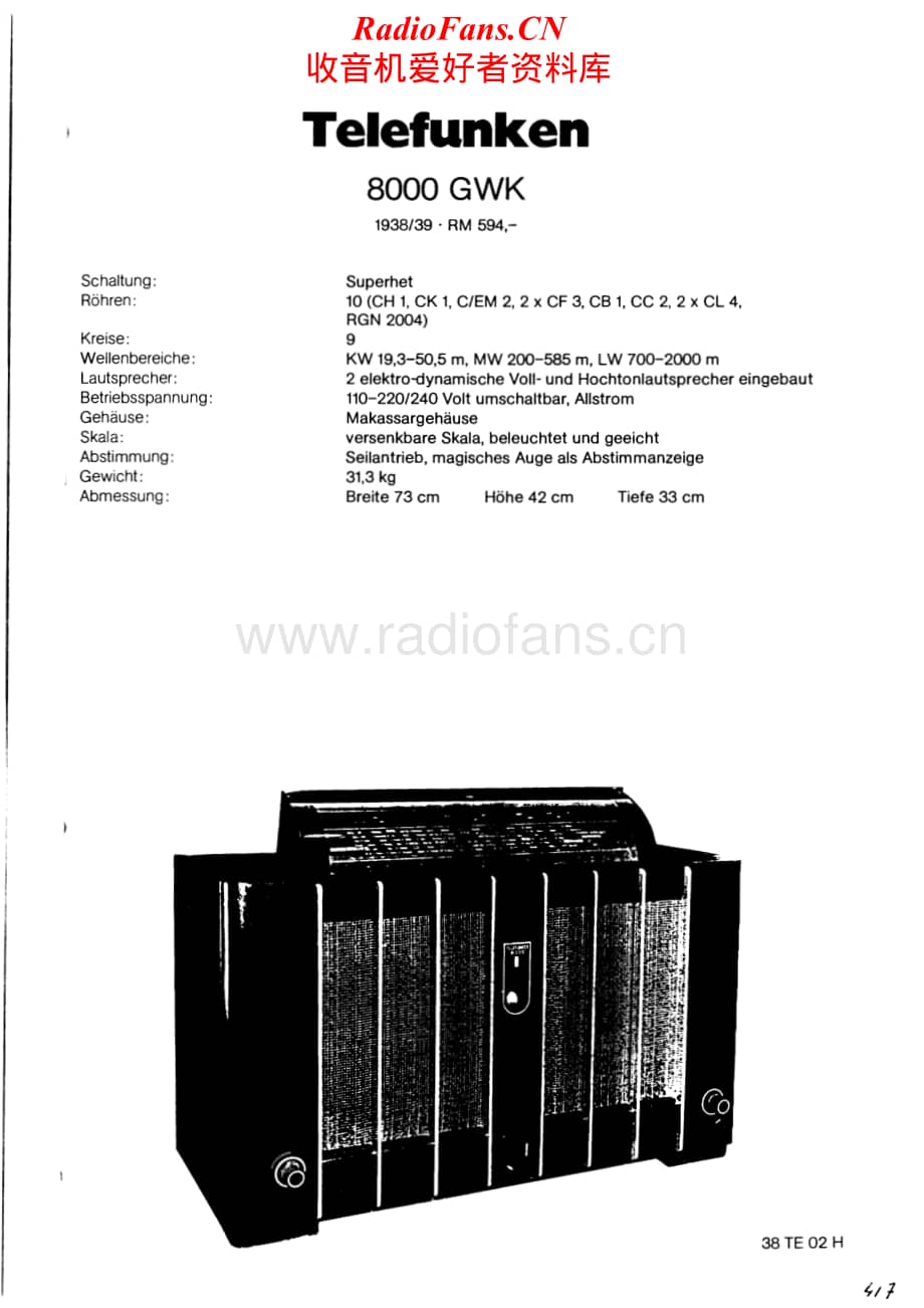Telefunken-8000-GWK-Schematic电路原理图.pdf_第1页