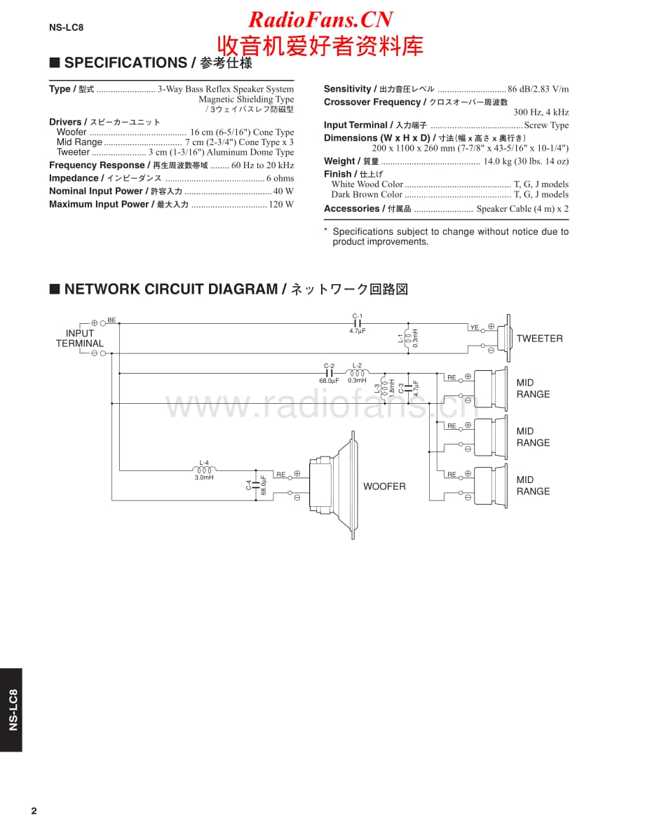 Yamaha-NSLC-8-Service-Manual电路原理图.pdf_第2页