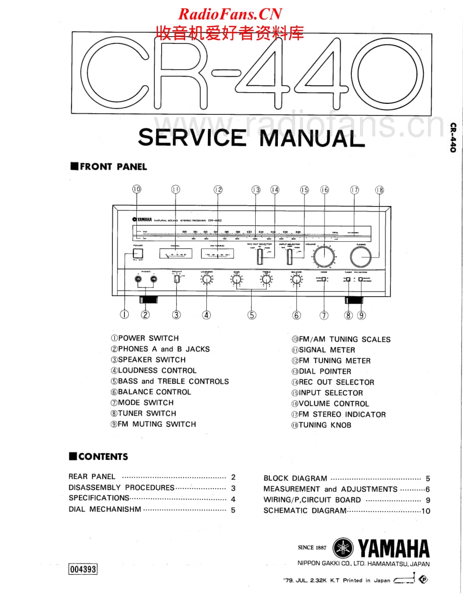 Yamaha-CR-440-Service-Manual电路原理图.pdf_第1页