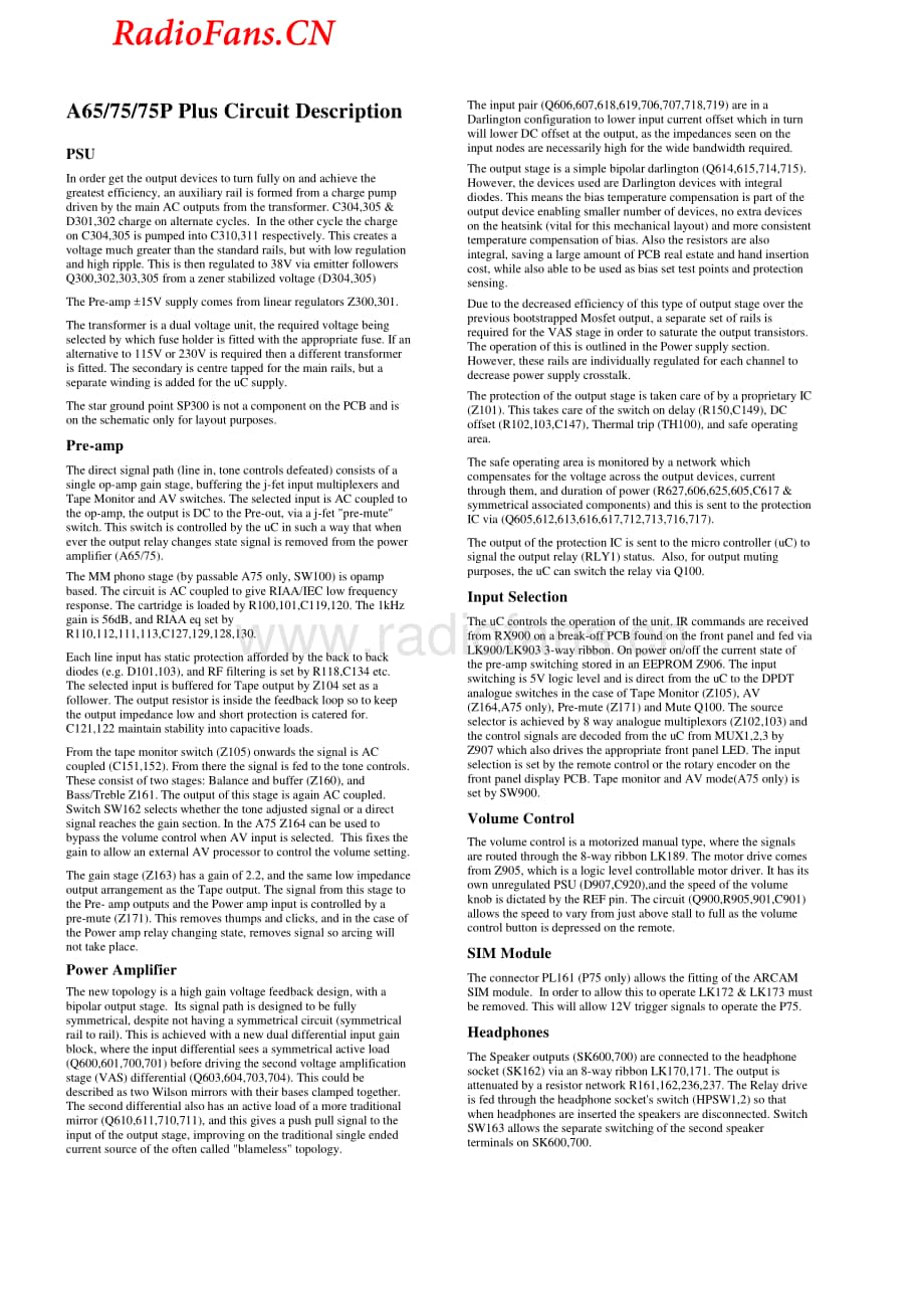 Arcam-A65-int-sm维修电路图 手册.pdf_第3页