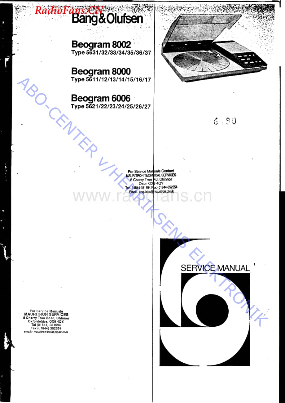 B&O-Beogram8002-type-563x维修电路图 手册.pdf_第1页