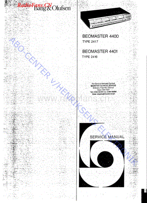 B&O-Beomaster4401-type-2416维修电路图 手册.pdf