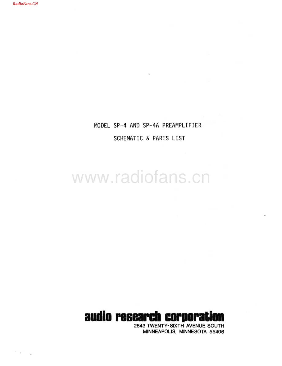 AudioResearch-SP4-pre-sch维修电路图 手册.pdf_第1页