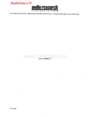 AudioResearch-LS10-pre-sch维修电路图 手册.pdf