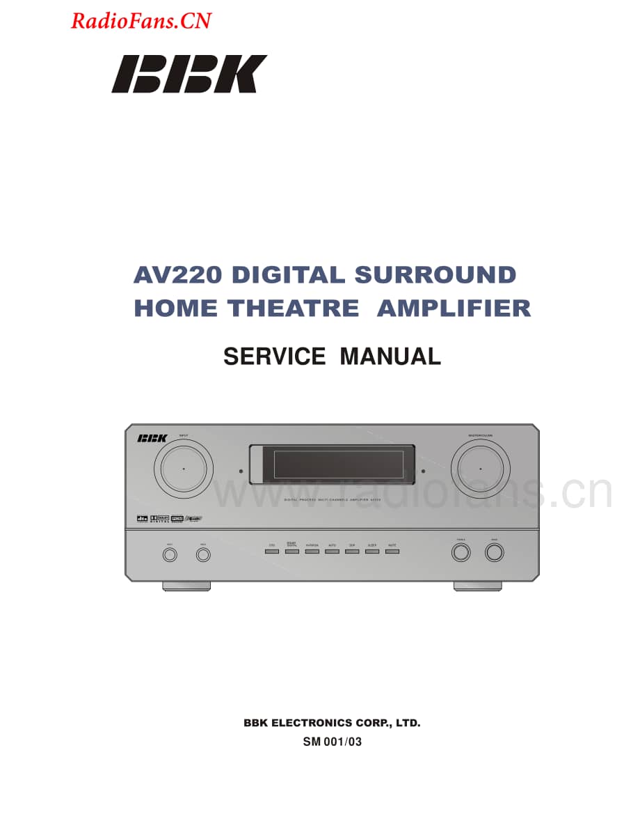 BBK-AV220-avr-sm维修电路图 手册.pdf_第1页