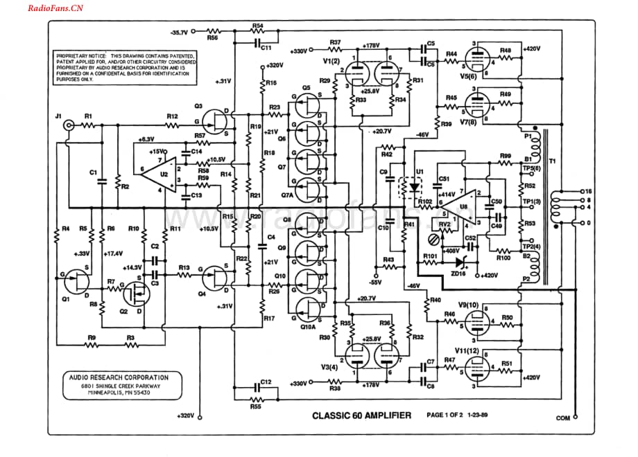 AudioResearch-Classic60-pwr-sch维修电路图 手册.pdf_第1页