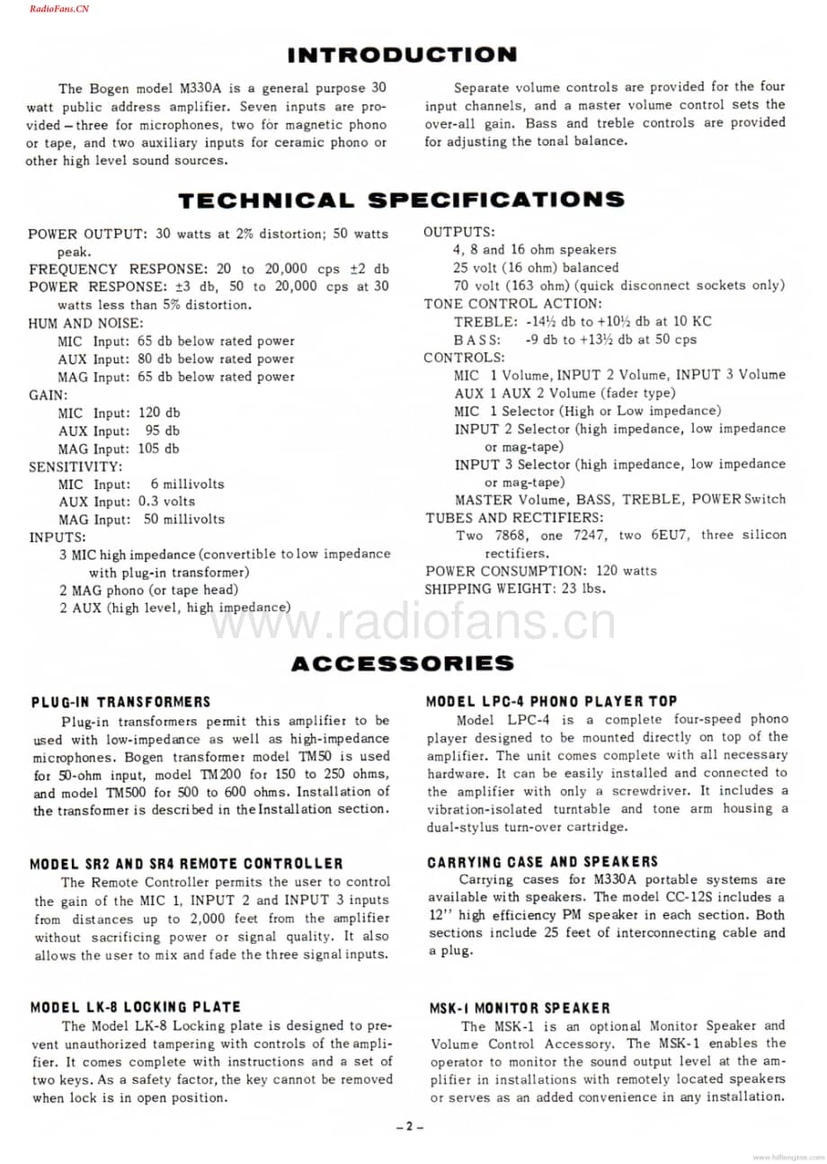 Bogen-M330A-pa-sm维修电路图 手册.pdf_第2页
