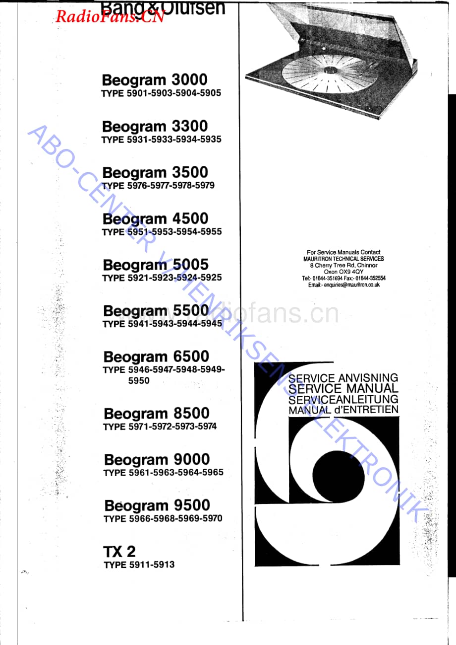 B&O-BeogramTX2-type-591x维修电路图 手册.pdf_第1页