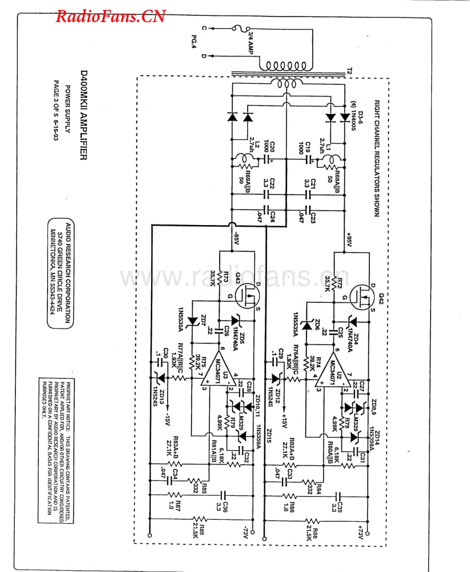 AudioResearch-D400ii-pwr-sch维修电路图 手册.pdf_第3页
