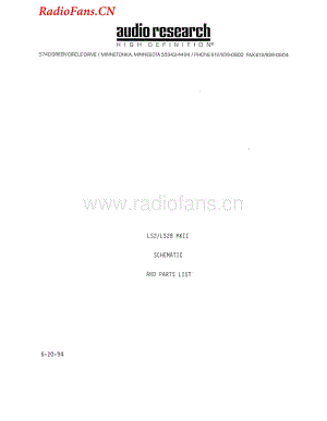 AudioResearch-LS2-LS2ii-pre-sm维修电路图 手册.pdf