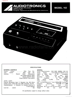 Audiotronics-162-tape-sm维修电路图 手册.pdf