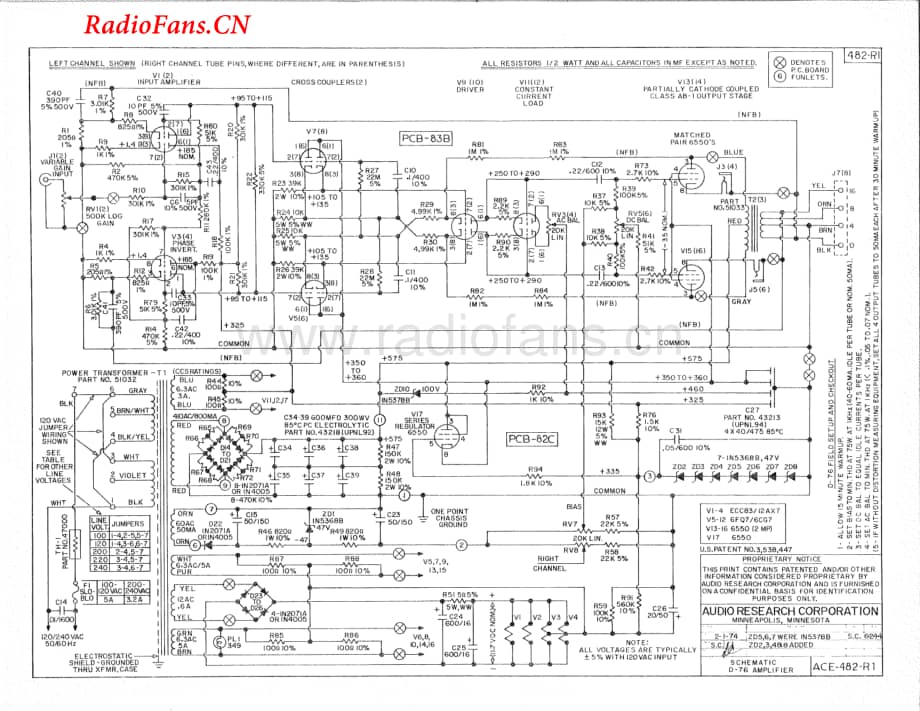 AudioResearch-D76A-pwr-sch维修电路图 手册.pdf_第1页