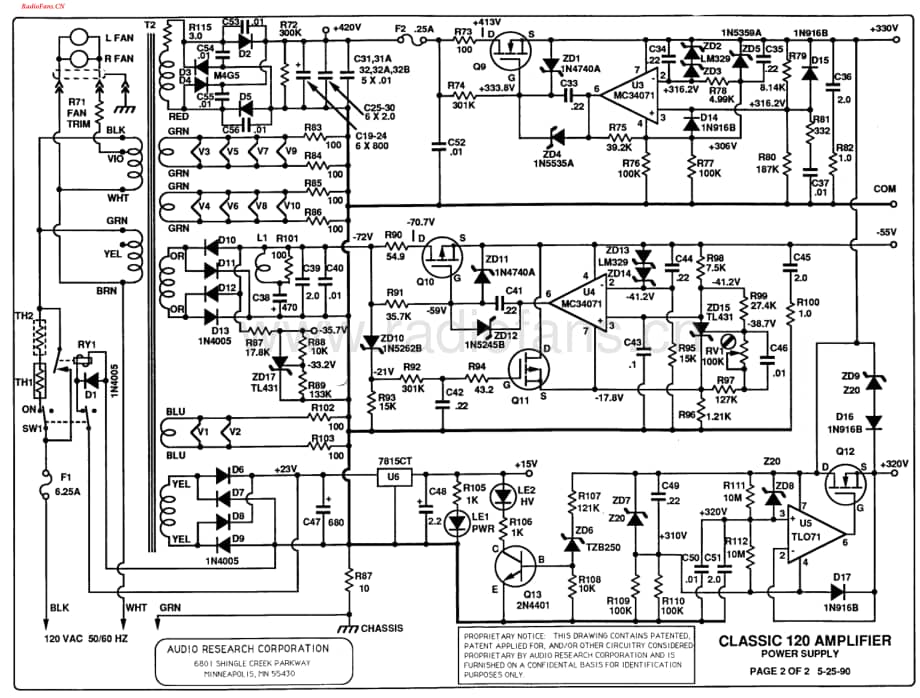 AudioResearch-Classic120-pwr-sch维修电路图 手册.pdf_第2页