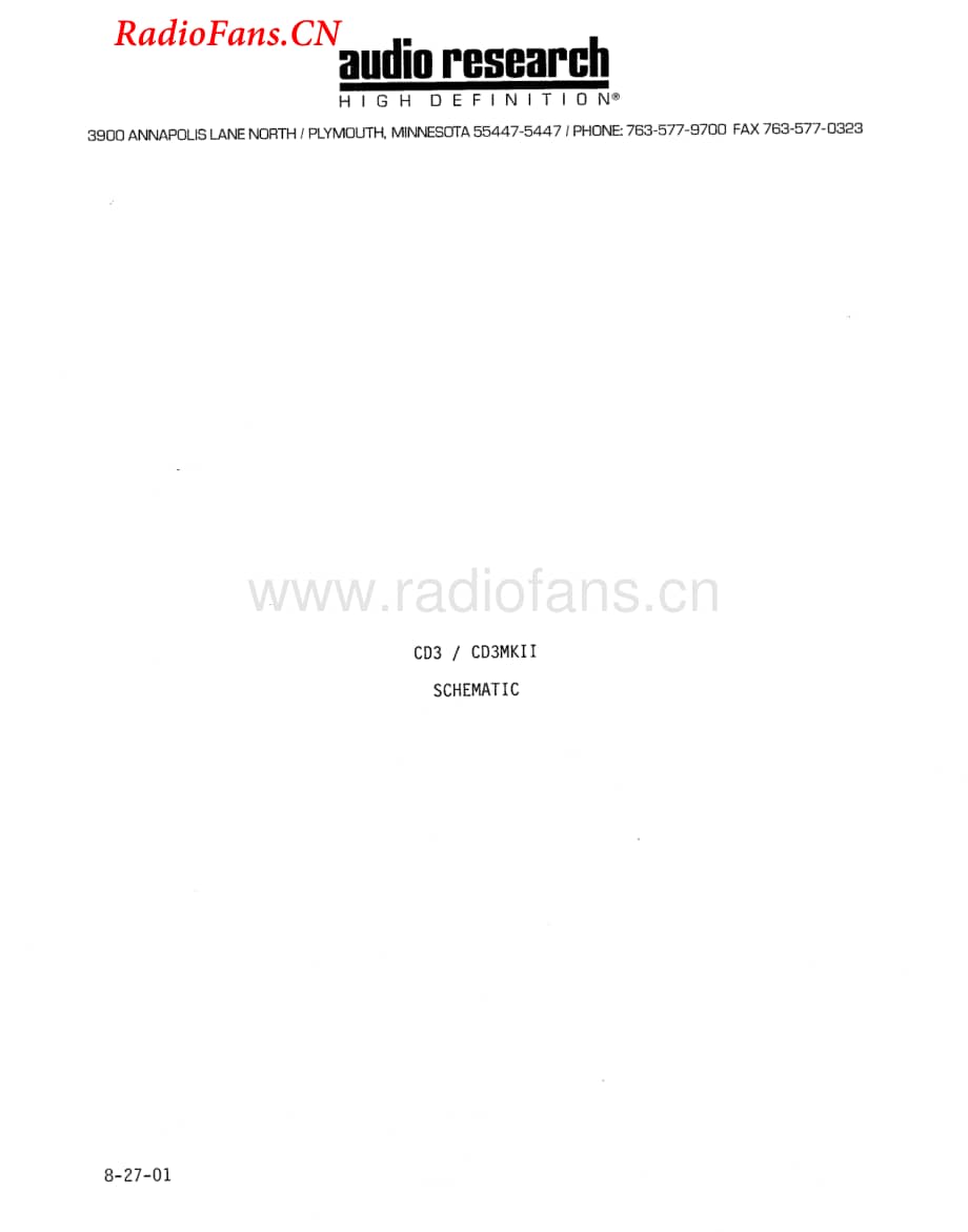AudioResearch-CD3-cd-sch维修电路图 手册.pdf_第1页