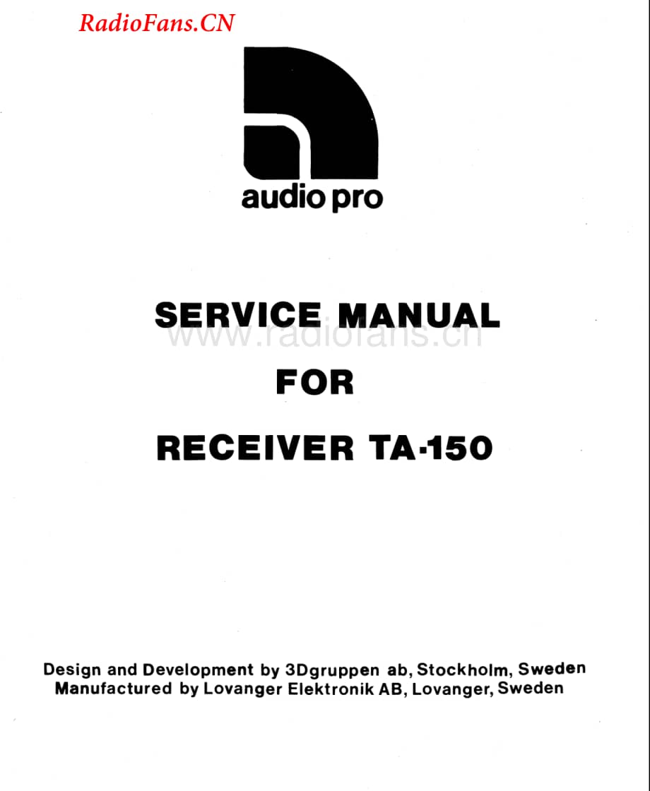AudioPro-TA150-rec-sm维修电路图 手册.pdf_第1页