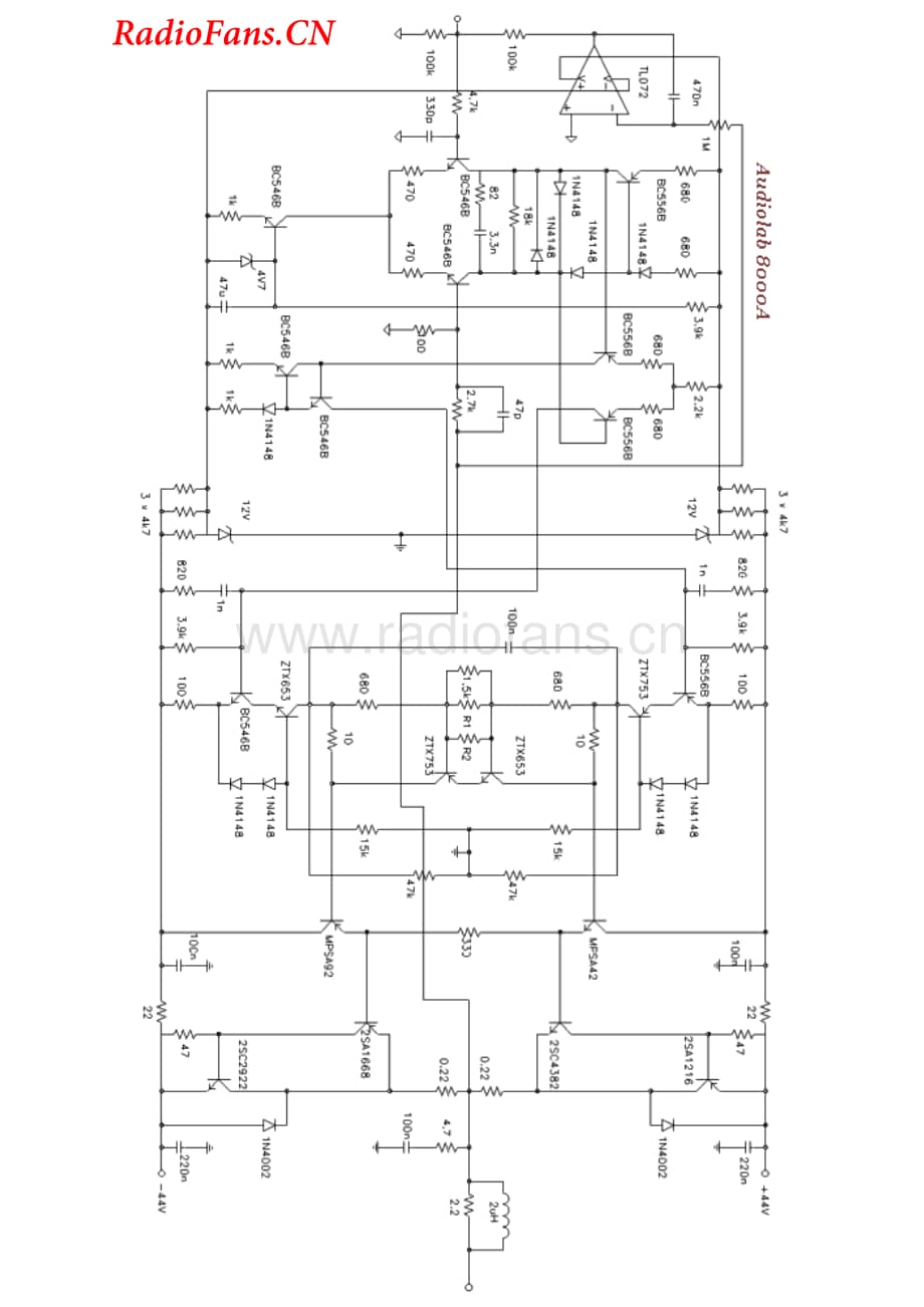 Audiolab-8000A-pwr-sch维修电路图 手册.pdf_第1页