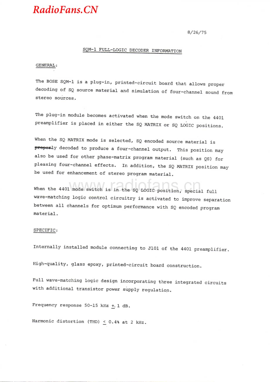 Bose-4401SQM1-dec-si维修电路图 手册.pdf_第1页