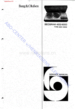 B&O-Beogram6000-type-550 x维修电路图 手册.pdf
