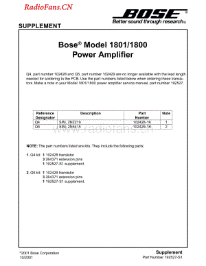 Bose-1801-pwr-sm维修电路图 手册.pdf