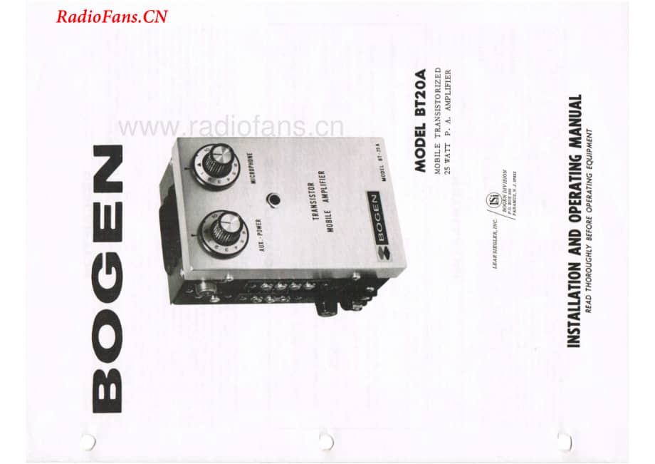 Bogen-BT20A-int-sm维修电路图 手册.pdf_第1页