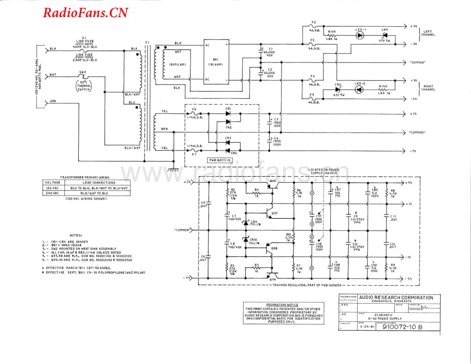 AudioResearch-D60-pwr-sch维修电路图 手册.pdf_第1页