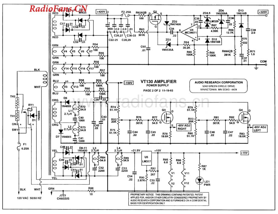 AudioResearch-VT130-pwr-sch维修电路图 手册.pdf_第2页