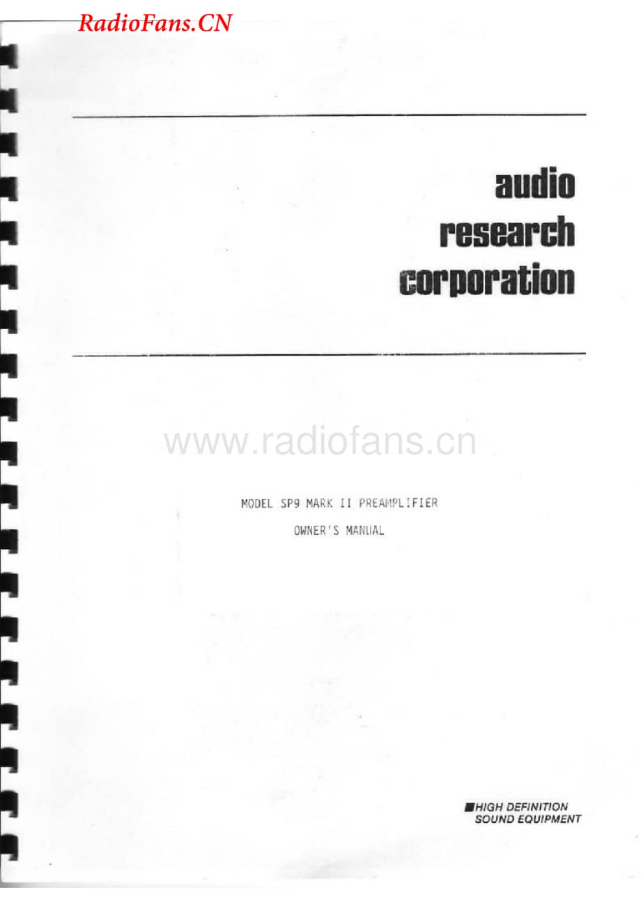 AudioResearch-SP9-pre-sm维修电路图 手册.pdf_第1页