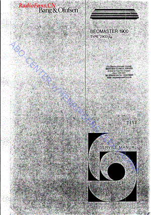 B&O-Beomaster1900-type-290 x维修电路图 手册.pdf