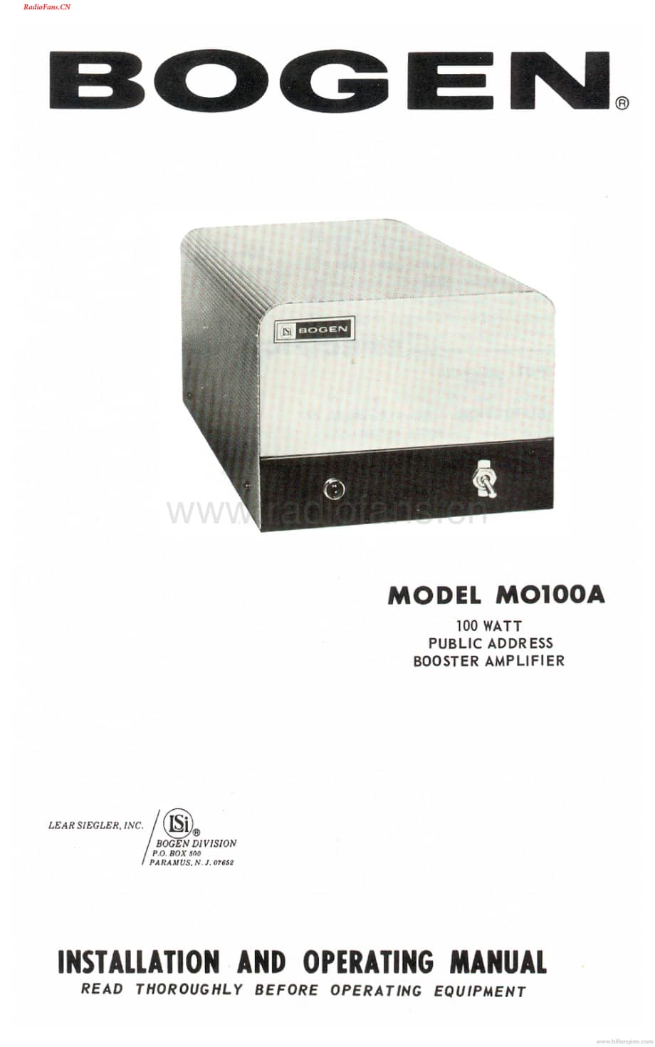 Bogen-MO100A-pa-sm维修电路图 手册.pdf_第1页