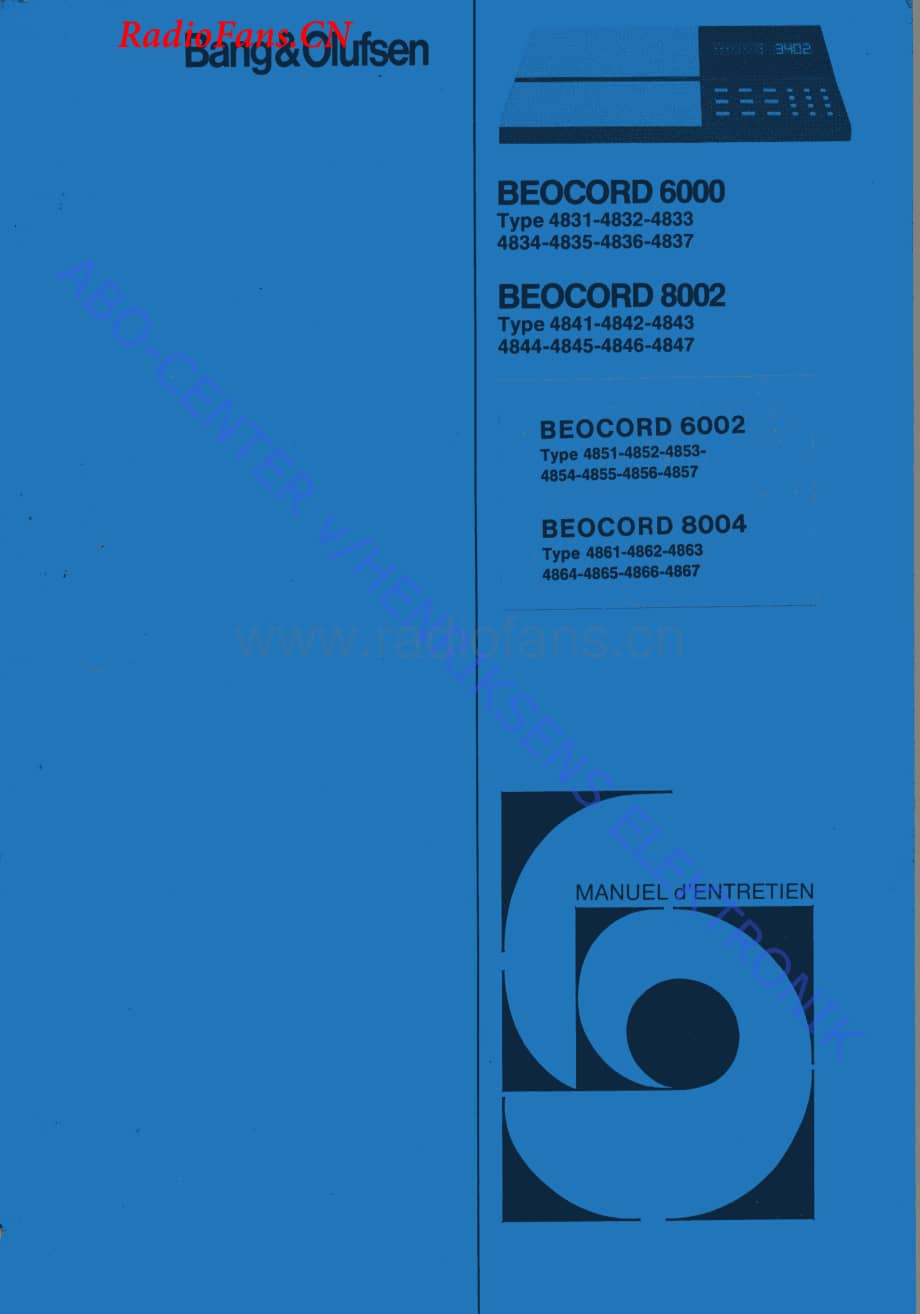 B&O-Beocord6000-type-483x维修电路图 手册.pdf_第1页