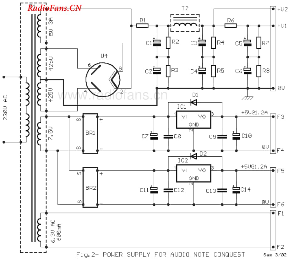 AudioNote-Conquest300B-pwr-sch维修电路图 手册.pdf_第3页