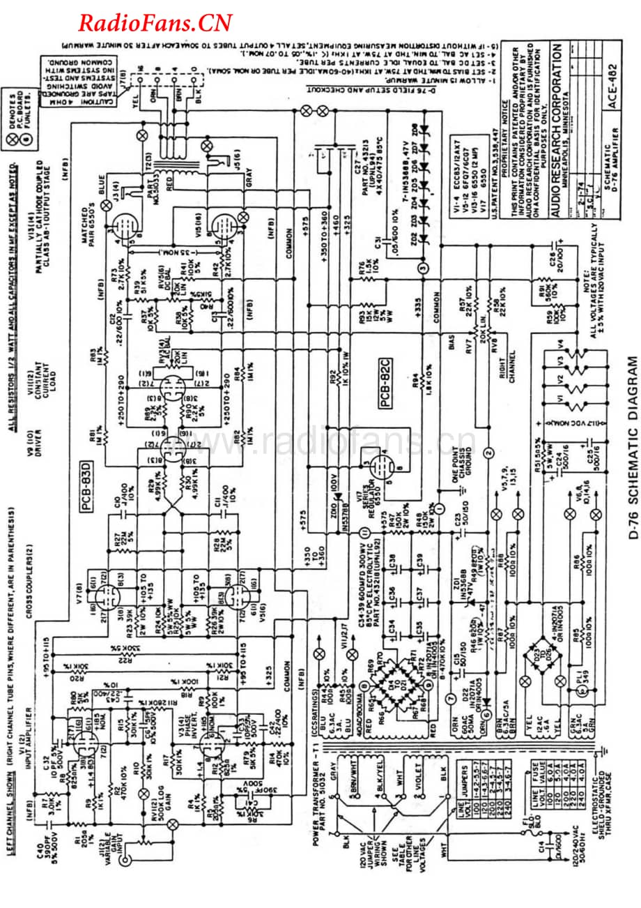 AudioResearch-D76-pwr-sch维修电路图 手册.pdf_第1页