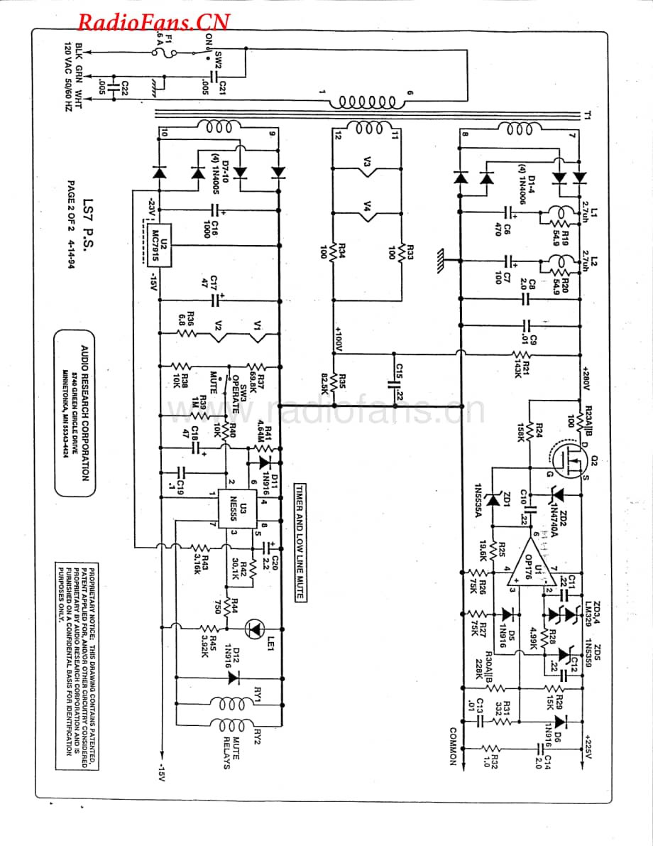 AudioResearch-LS7-pre-sch维修电路图 手册.pdf_第3页