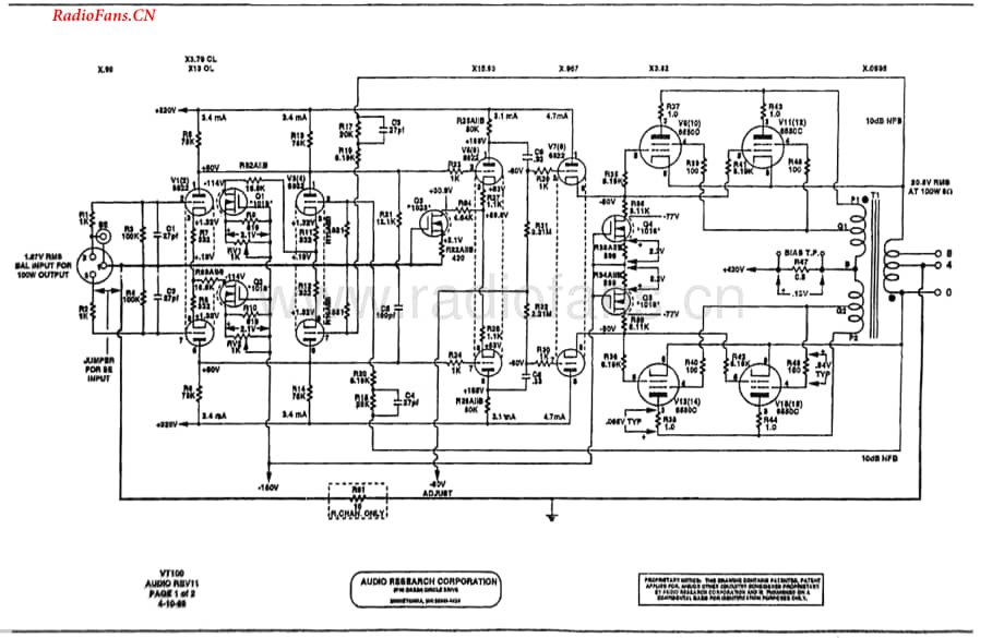 AudioResearch-VT100-pwr-sch维修电路图 手册.pdf_第1页