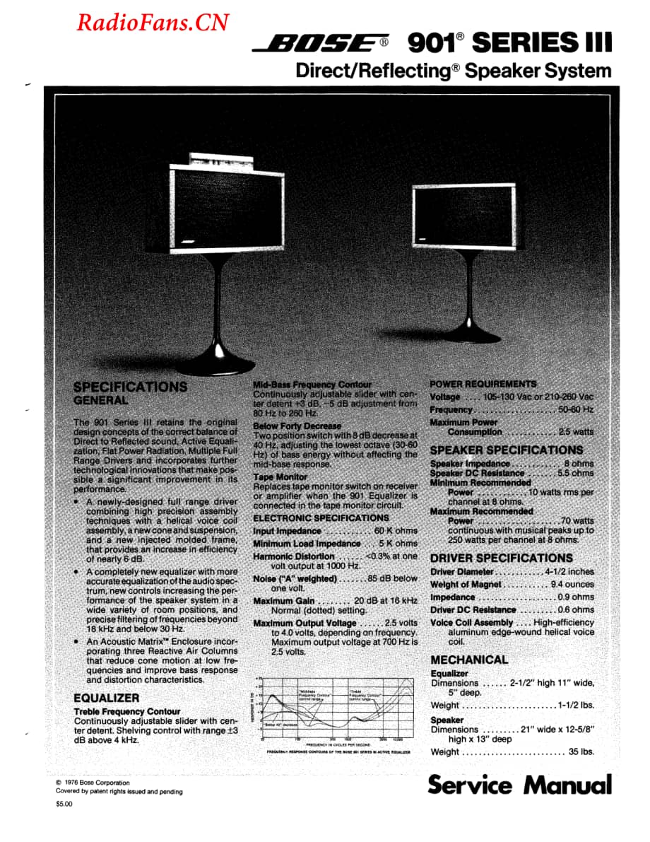 Bose-901III-spk-sm维修电路图 手册.pdf_第1页