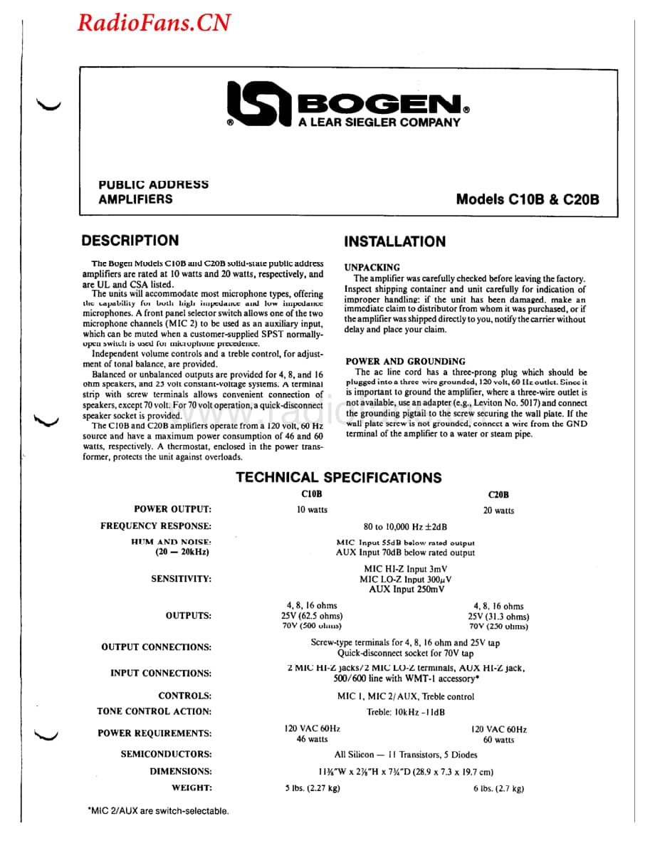 Bogen-C10B-pwr-sm维修电路图 手册.pdf_第1页