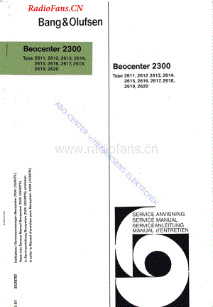 B&O-Beocenter2300-type-26xx维修电路图 手册.pdf