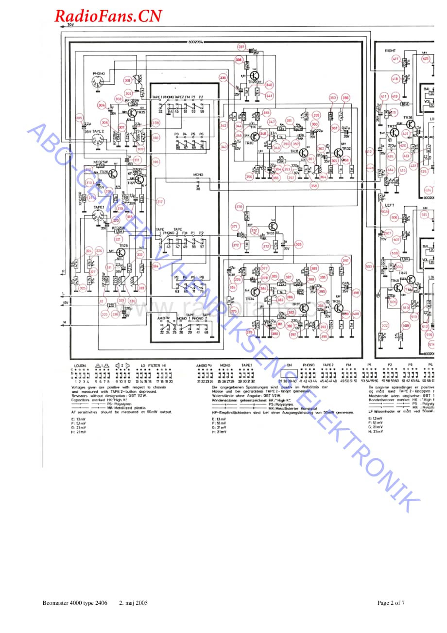 B&O-Beomaster4000-type-2406维修电路图 手册.pdf_第2页