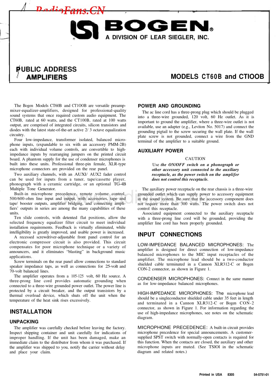 Bogen-CT60B-pa-sm维修电路图 手册.pdf_第1页