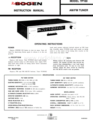 Bogen-TP160-tun-sm维修电路图 手册.pdf