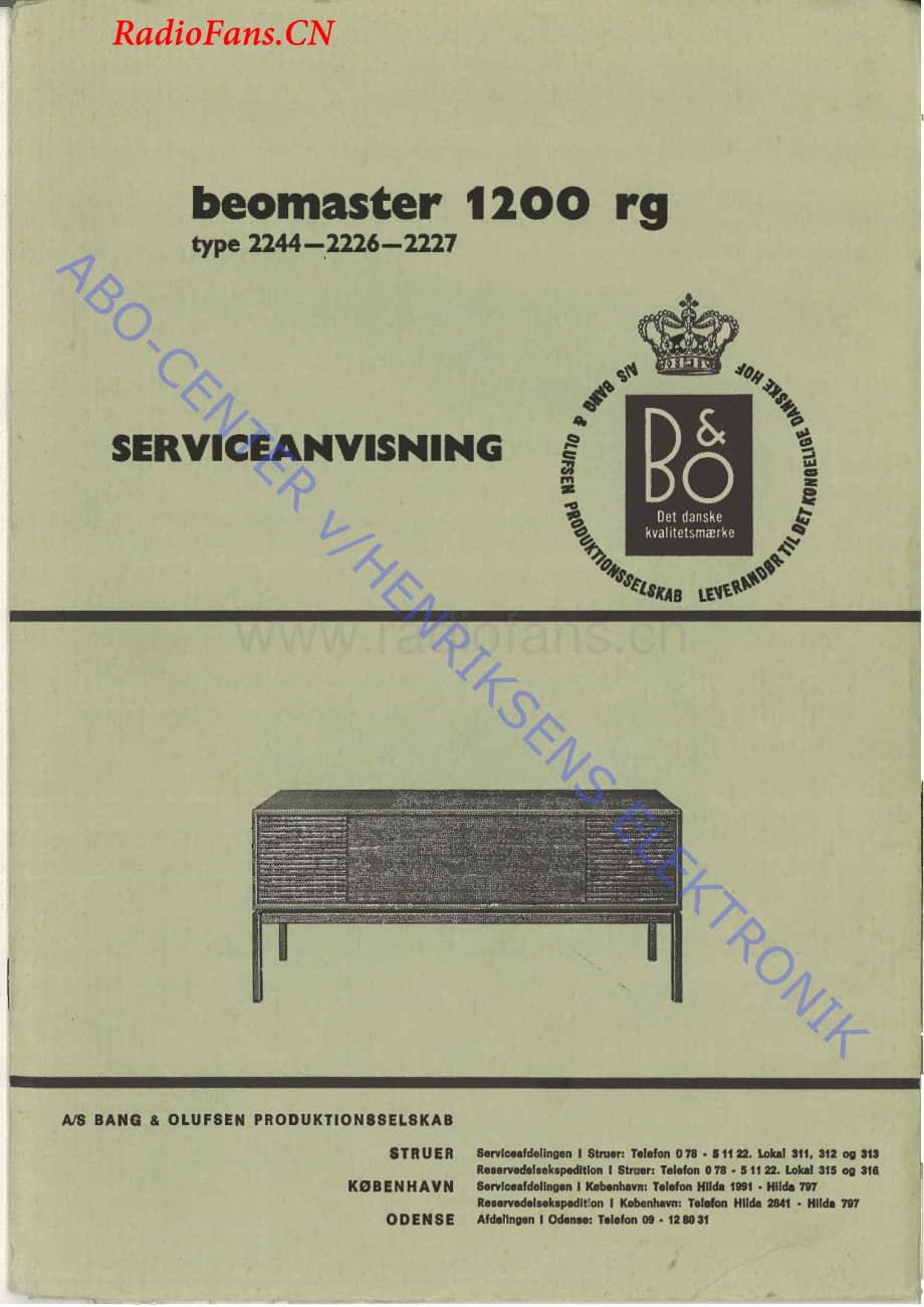 B&O-Beomaster1200-type-2244维修电路图 手册.pdf_第1页