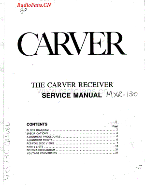 Carver-MXR130-rec-sm维修电路图 手册.pdf
