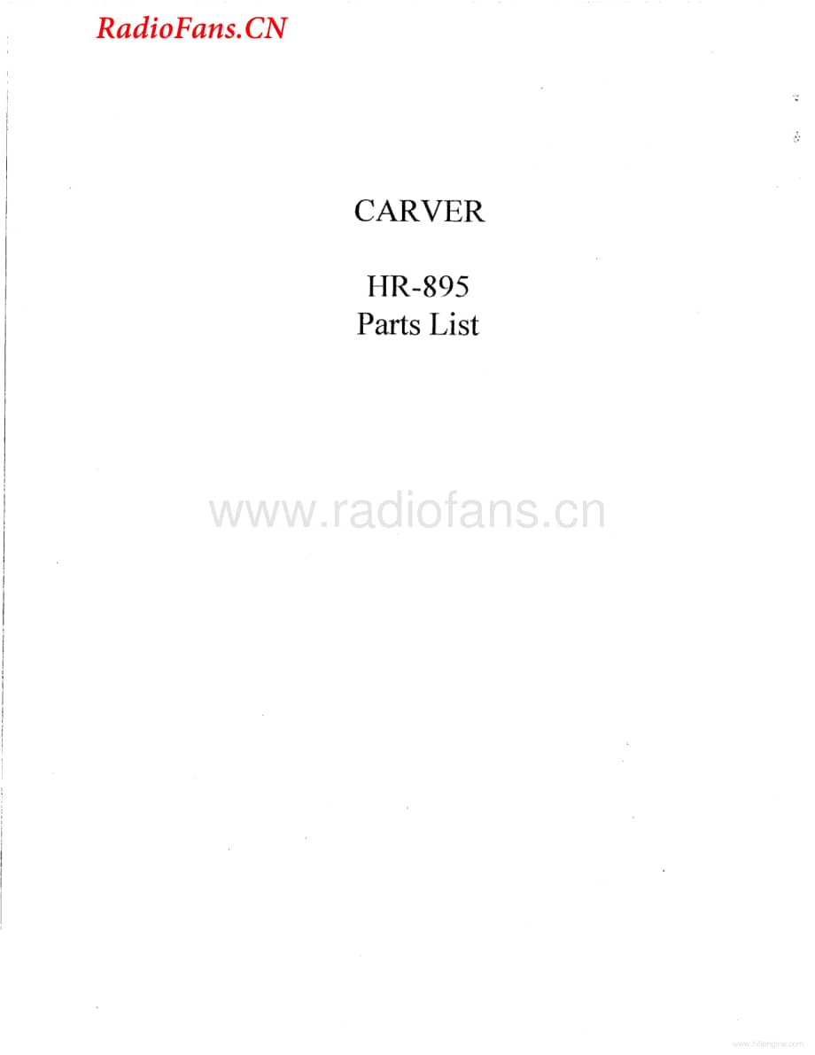 Carver-HR895-rec-pl维修电路图 手册.pdf_第1页