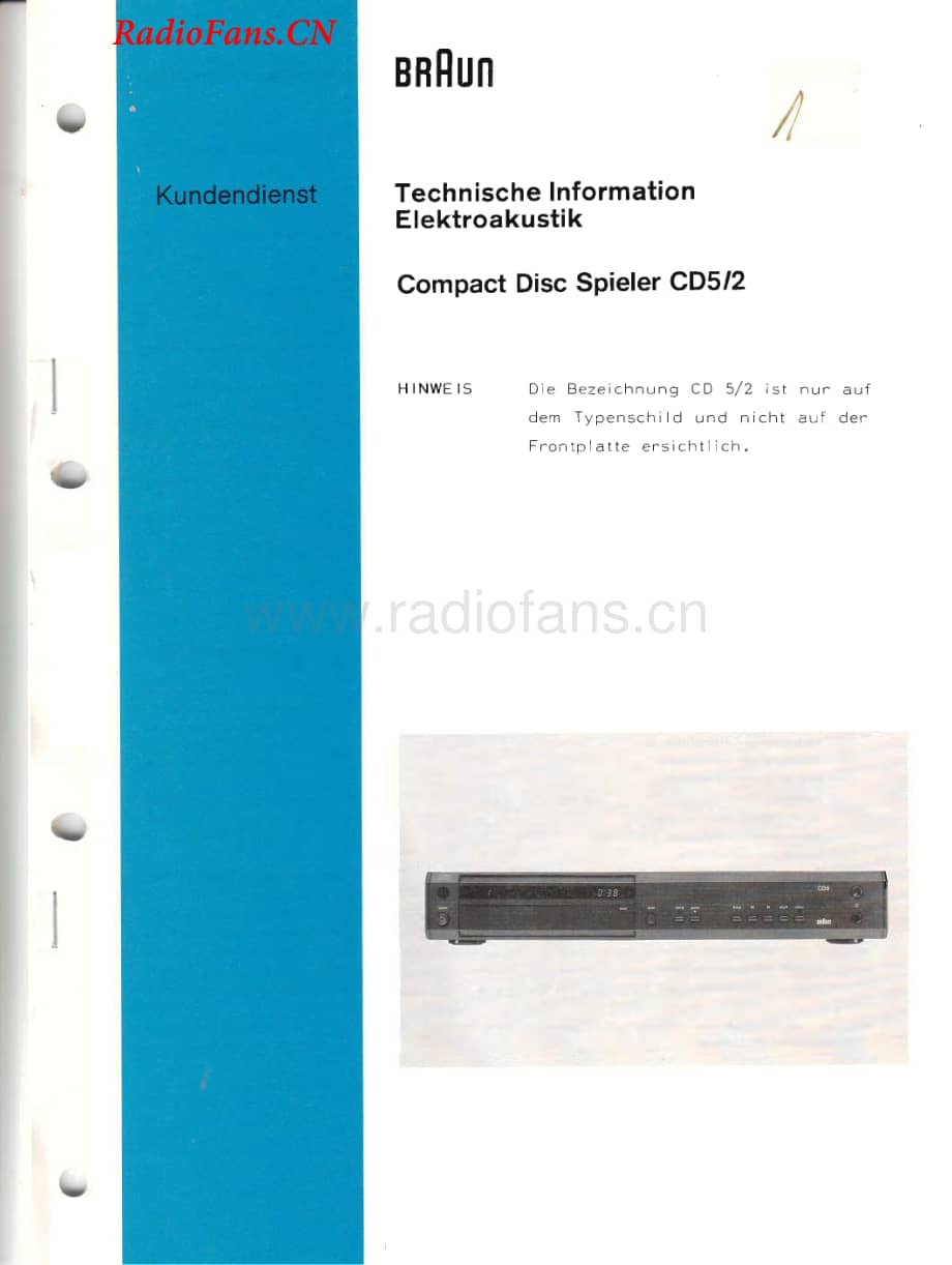 Braun-CD5II-cd-sm维修电路图 手册.pdf_第1页