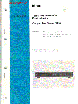 Braun-CD5II-cd-sm维修电路图 手册.pdf