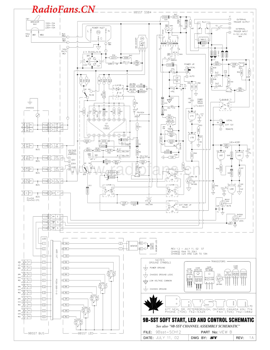 Bryston-9B-SST-pwr-sch维修电路图 手册.pdf_第3页
